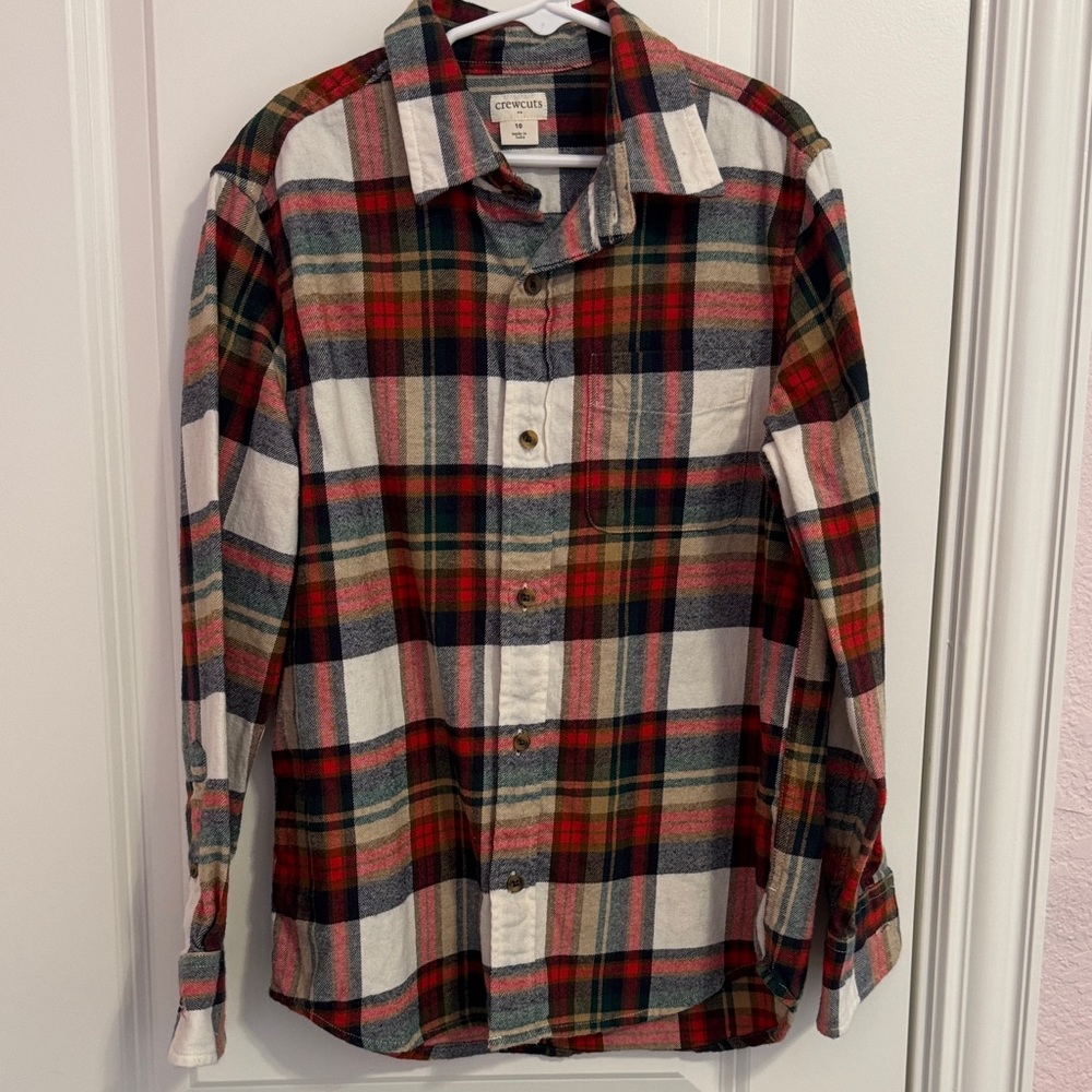 <<TWO>>Crew cuts Boy’s Button Donw Plaid Shirts